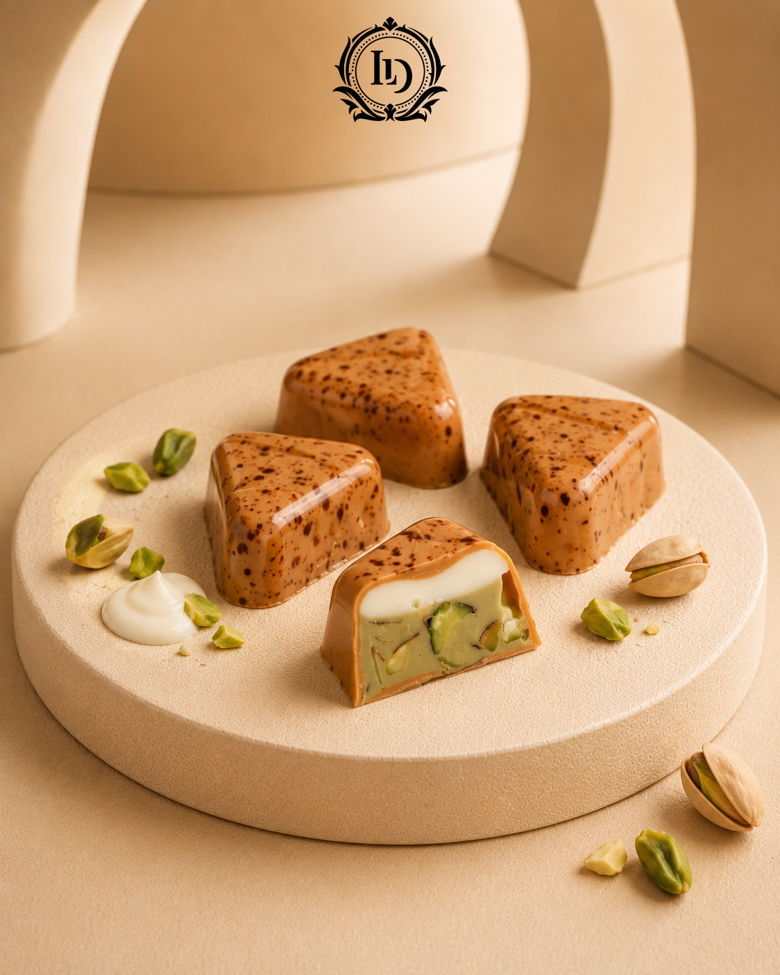 chocolate gold pistachio