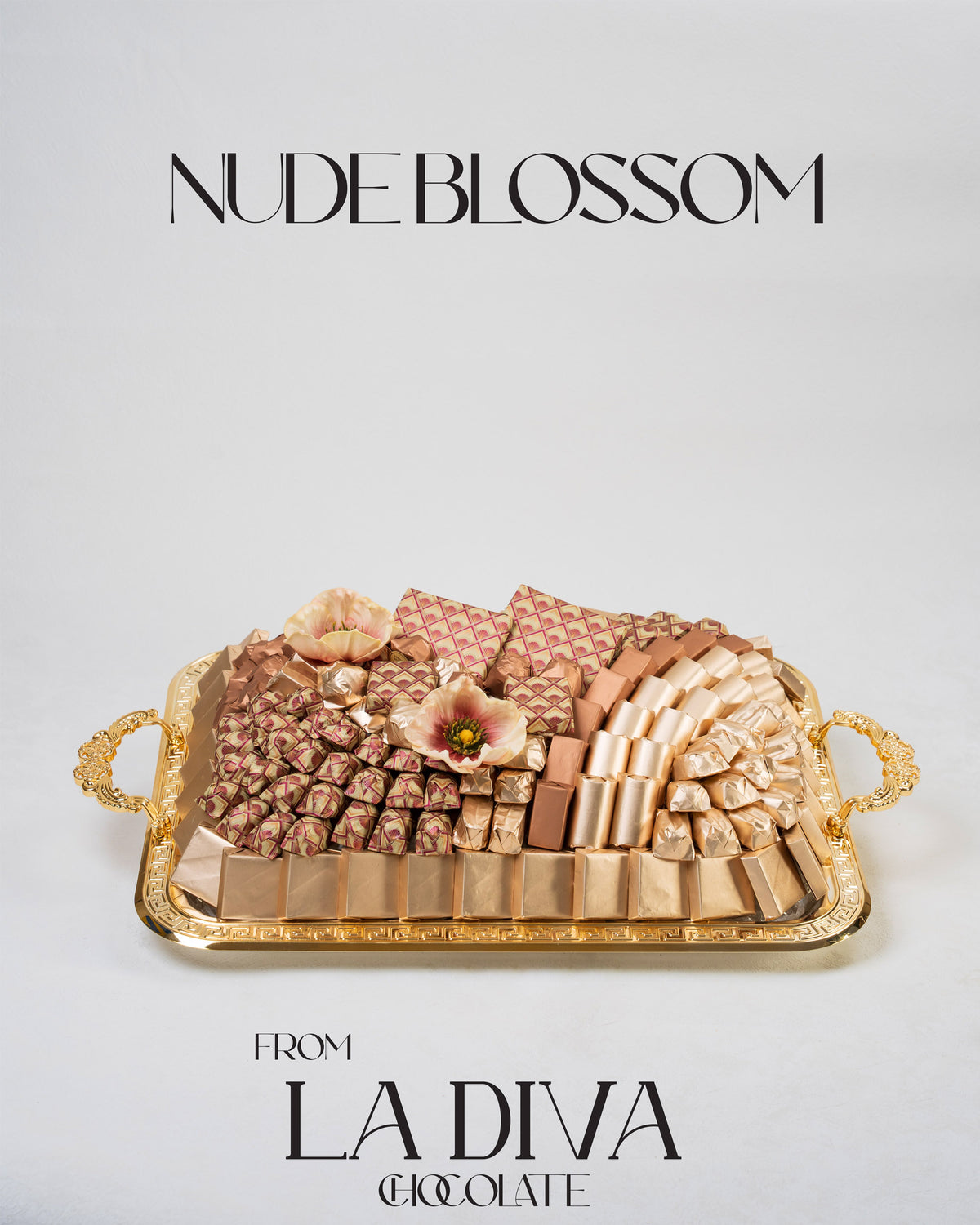 nude blossom chocolate tray