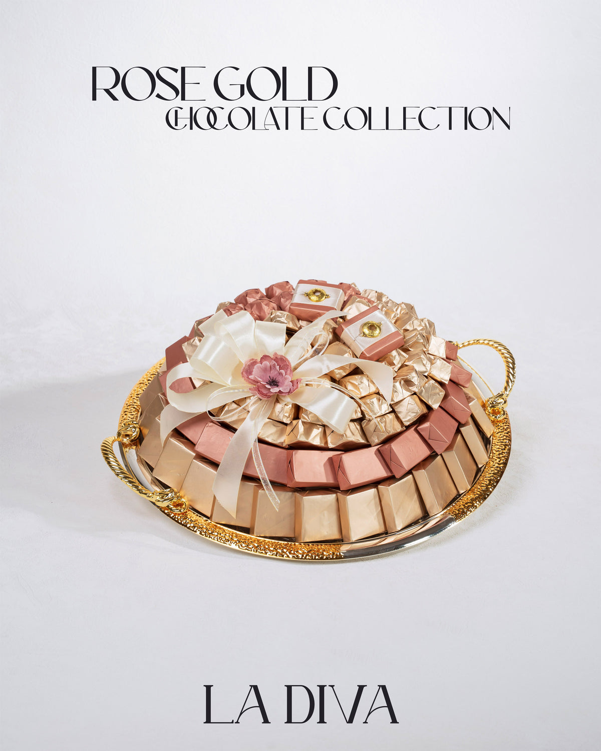 gold rose tray