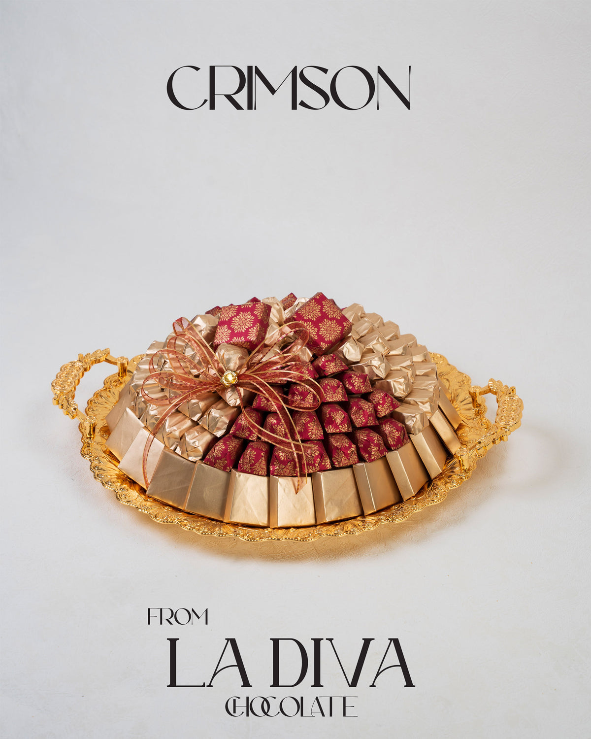 crimson chocolate tray