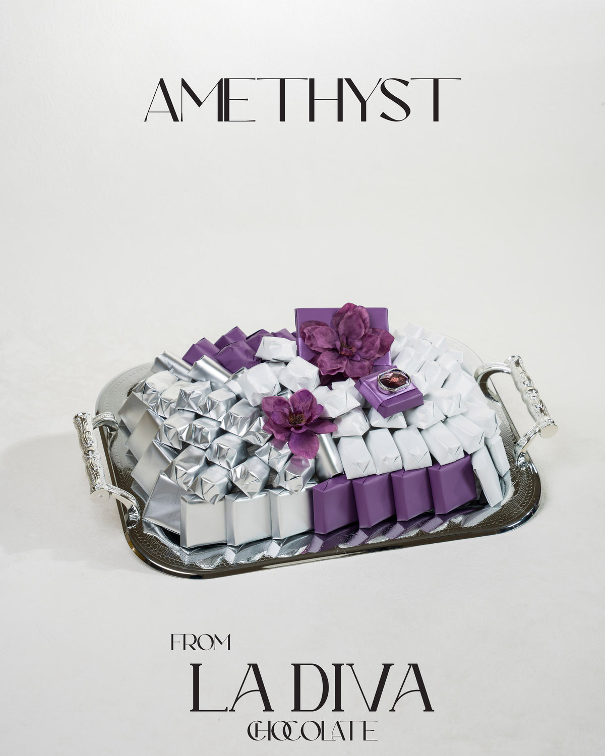 amethyst chocolate tray