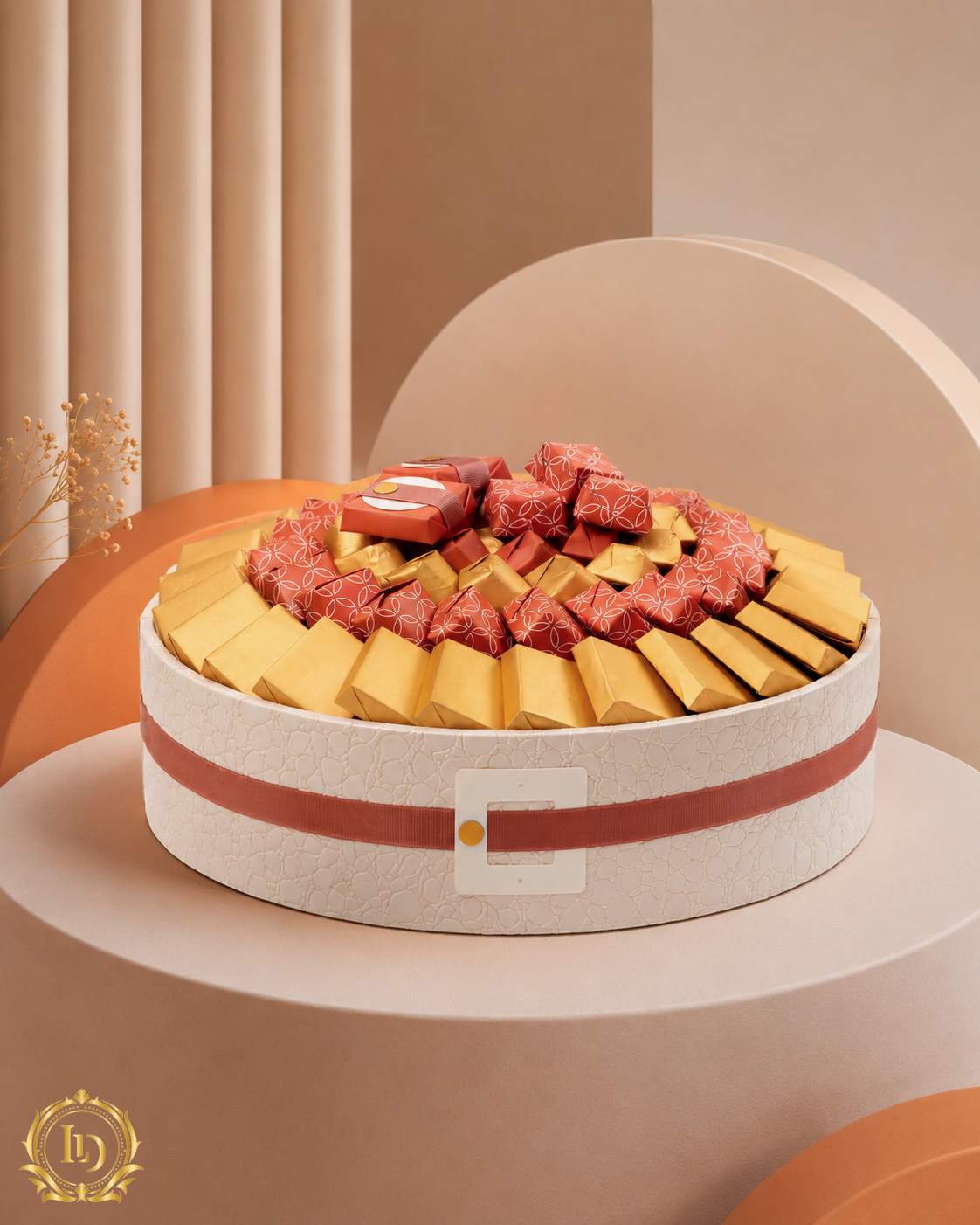 LEATHER LUXE Round Chocolate Tray – LaDiva Chocolate